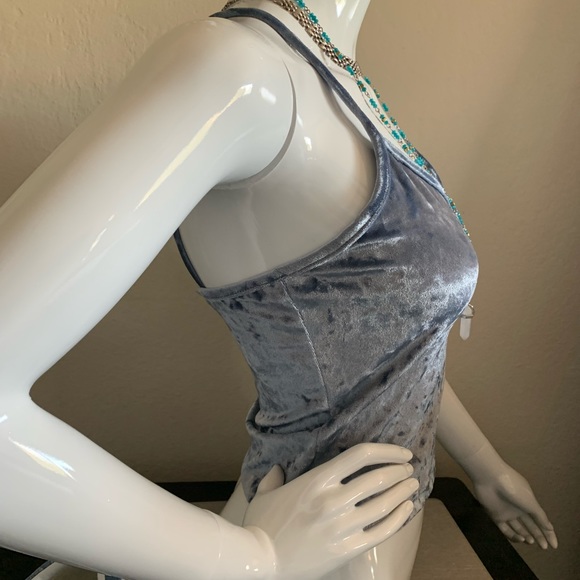 Full Tilt Velvet Blue Top - Picture 4 of 8